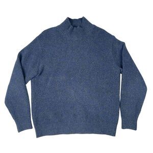 Uniqlo x JW Anderson Knit Sweater Blue Mock Neck Thick Mens Medium